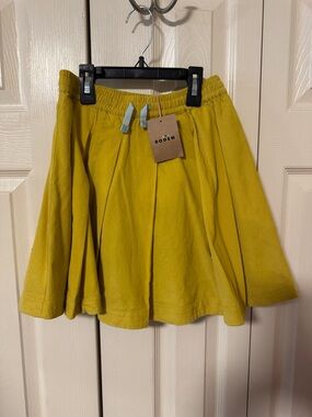 NWT Mini Boden Yellow Pleated A-Line Skirt size 9-10